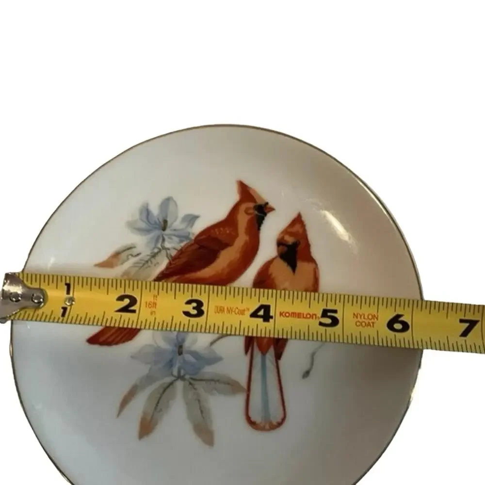 Cardinal By Chadwick- Miller Inc Japan Gold Trim 6”Decorative Plate Bird Lover
